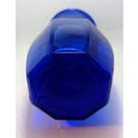 Vintage Cobalt Blue Hexagon Rare Octagonal 8 Paneled Flower Baroque Vase - Picture 6 of 8